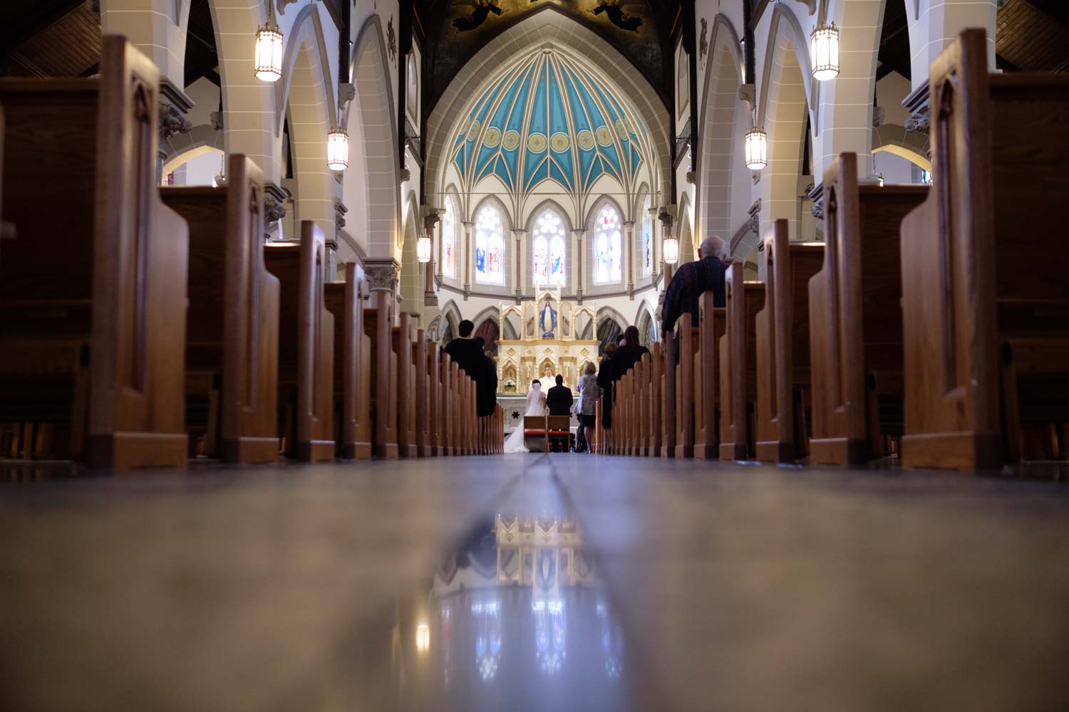  A wide angle photograph from a Toronto wedding ceremony. 