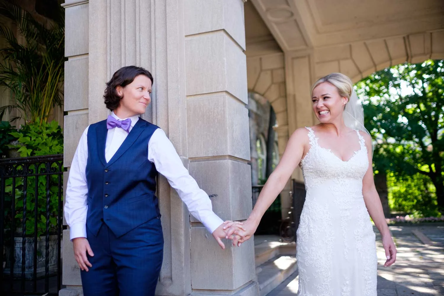 a wedding image from a sam sex wedding at Graydon Hall in Toronto. 