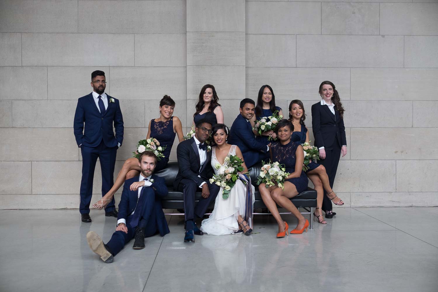  This one is from Najwa + Trevin's wedding at the Art Gallery of Ontario.&nbsp;  I always try to get a casual, relaxed portrait of the wedding party along with a more formal one. 