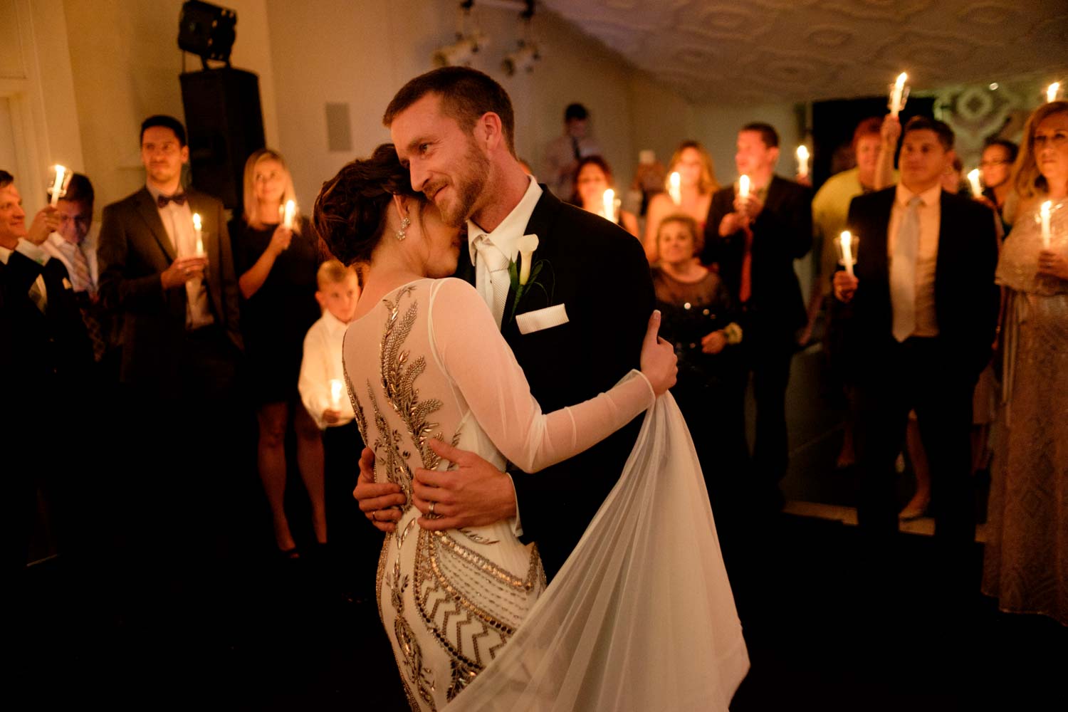  A candlelit first dance from Christina + Tim's wedding reception at the beautiful Malaparte Restaurant at the Toronto TIFF Lightbox. 