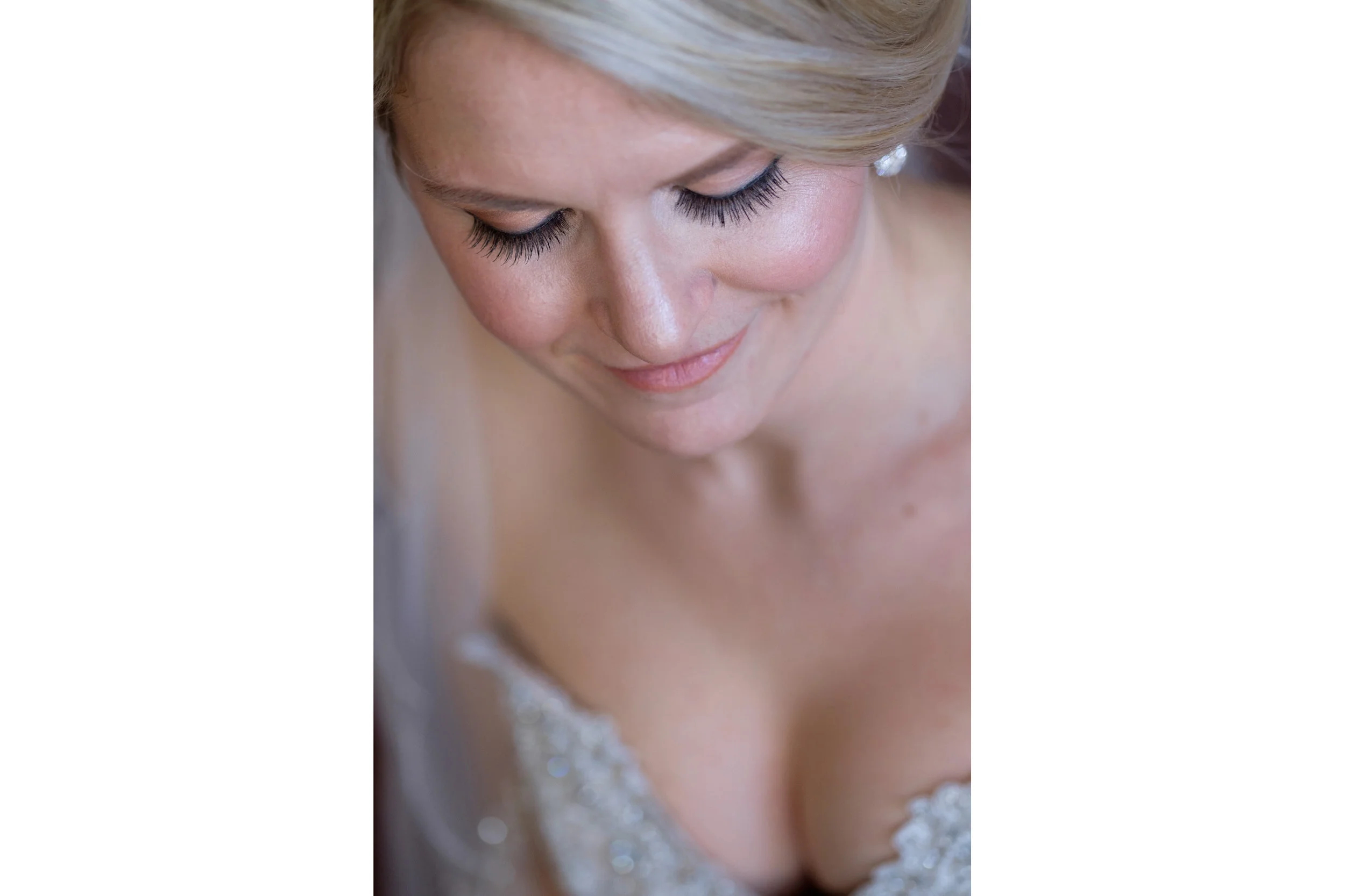 A portrait of the bride in her parents home before the wedding ceremony at WhistleBear in Cambridge, Ontario.