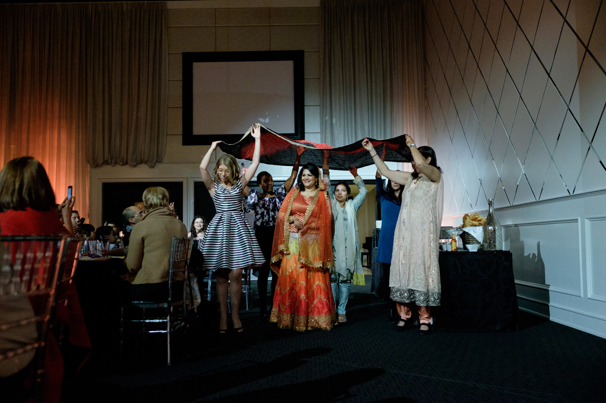 Noor makes here entrance during her mehndi ceremony at the Grand Luxe Event Boutique in Toronto. 