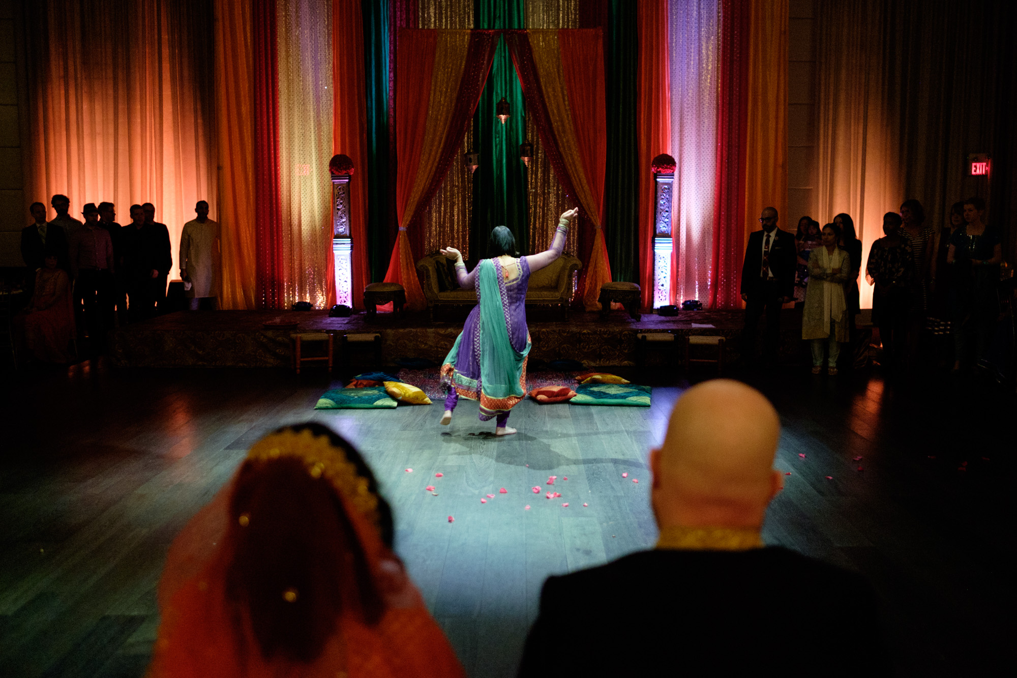  A dancer performs during Noor + John's mehndi ceremony at the Grand Luxe Event Boutique in Toronto.&nbsp; 