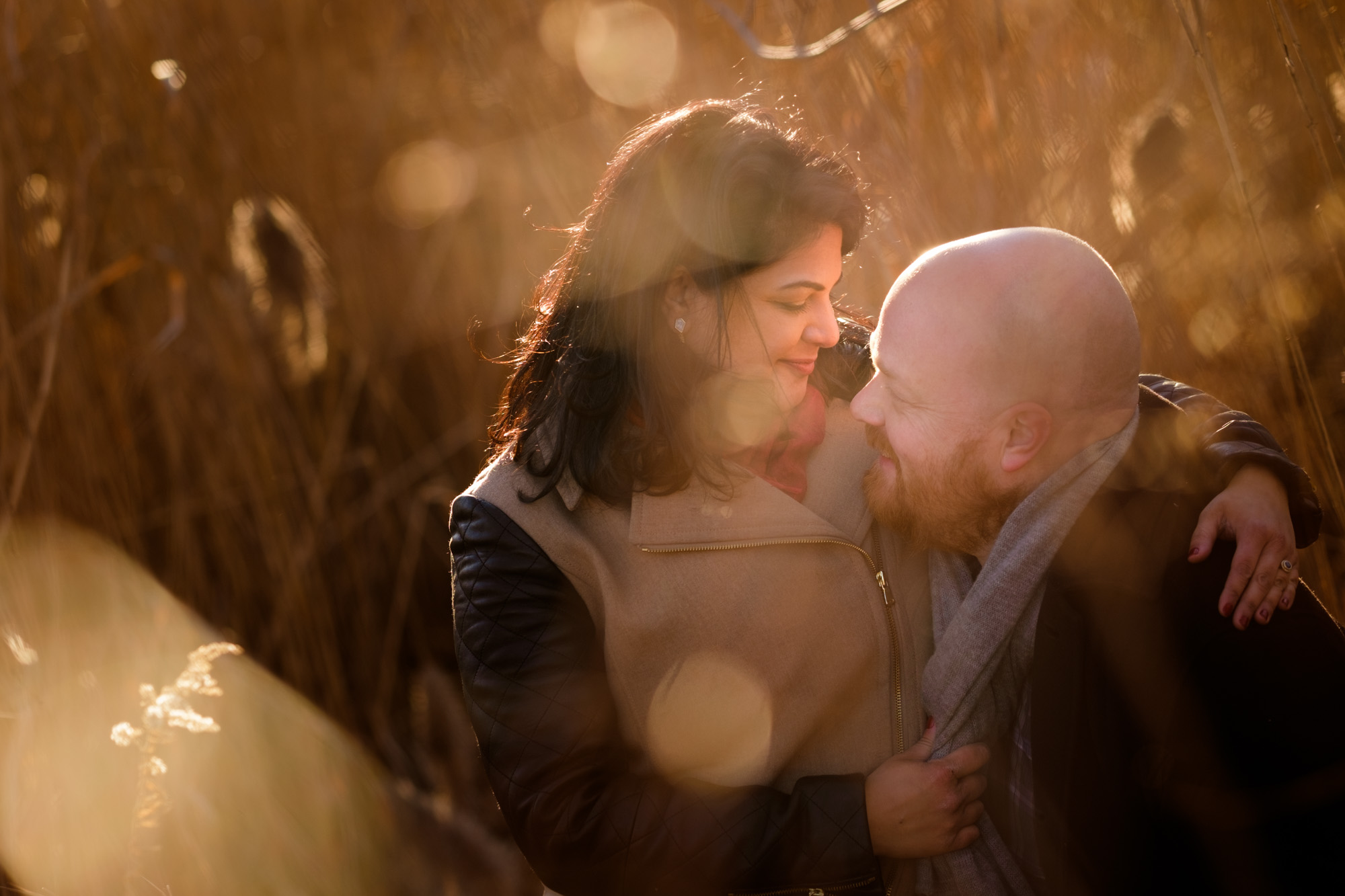  A photograph from Noor + John's downtown Toronto engagement session at the Toronto Reference Library. 