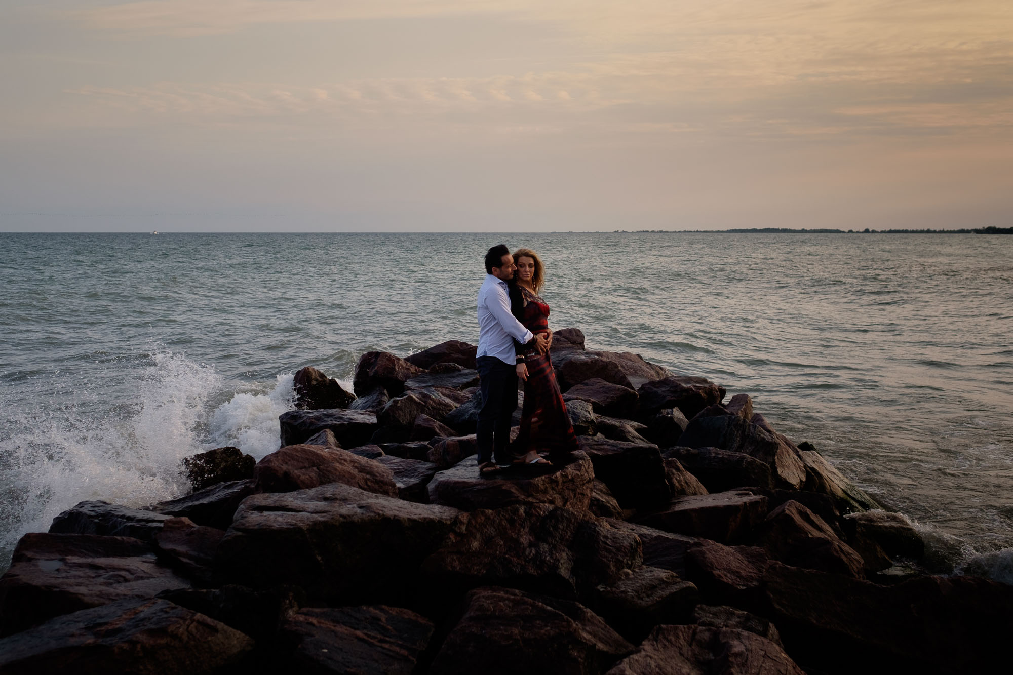 An engagement picture by Scott Williams of Cindy + Enrico at the R.C. Harris Water Treatment plant in the beaches neighbourhood in Toronto.