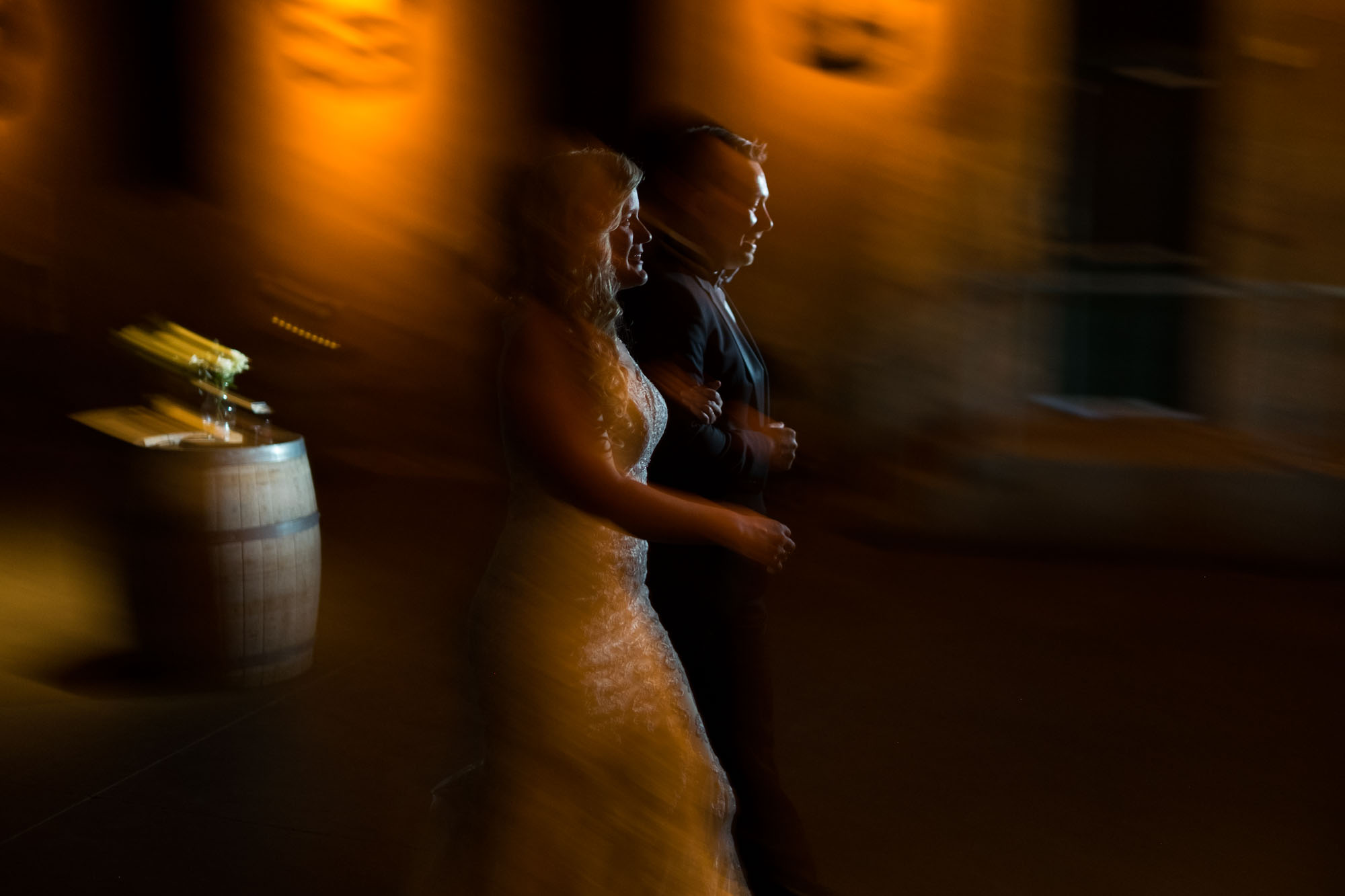  Sarah and Konrad make their entrance during their wedding reception at the Fermenting Cellar in Toronto. 