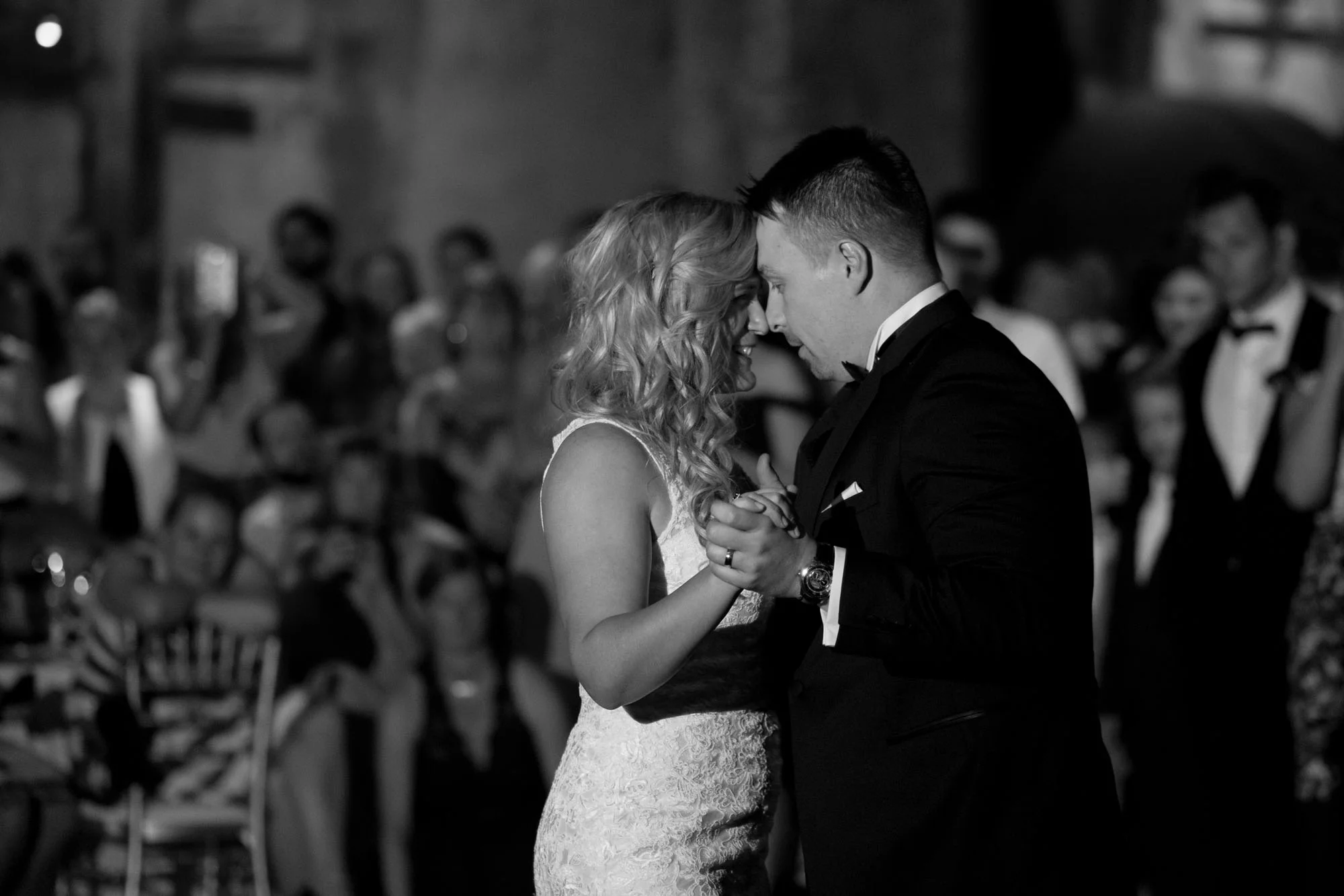 Sarah + Konrad enjoy their first dance as a married couple during their reception at the Fermenting Cellar in Toronto.