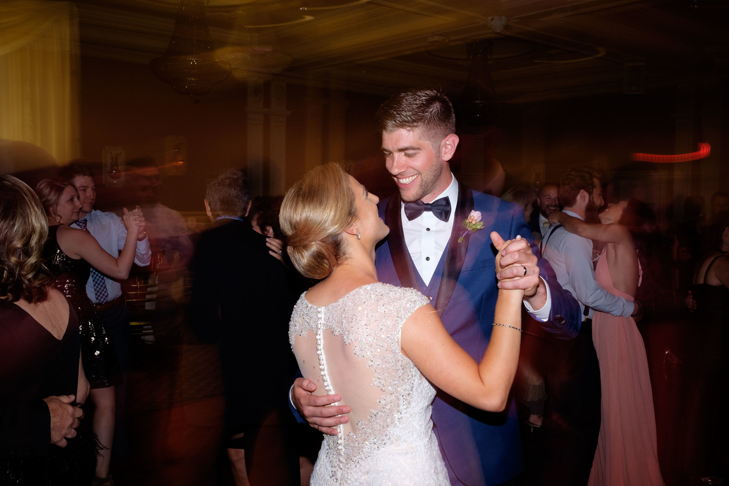  Sabrina + Zach share a dance during their wedding reception at the Jewel Event Centre in Toronto. 