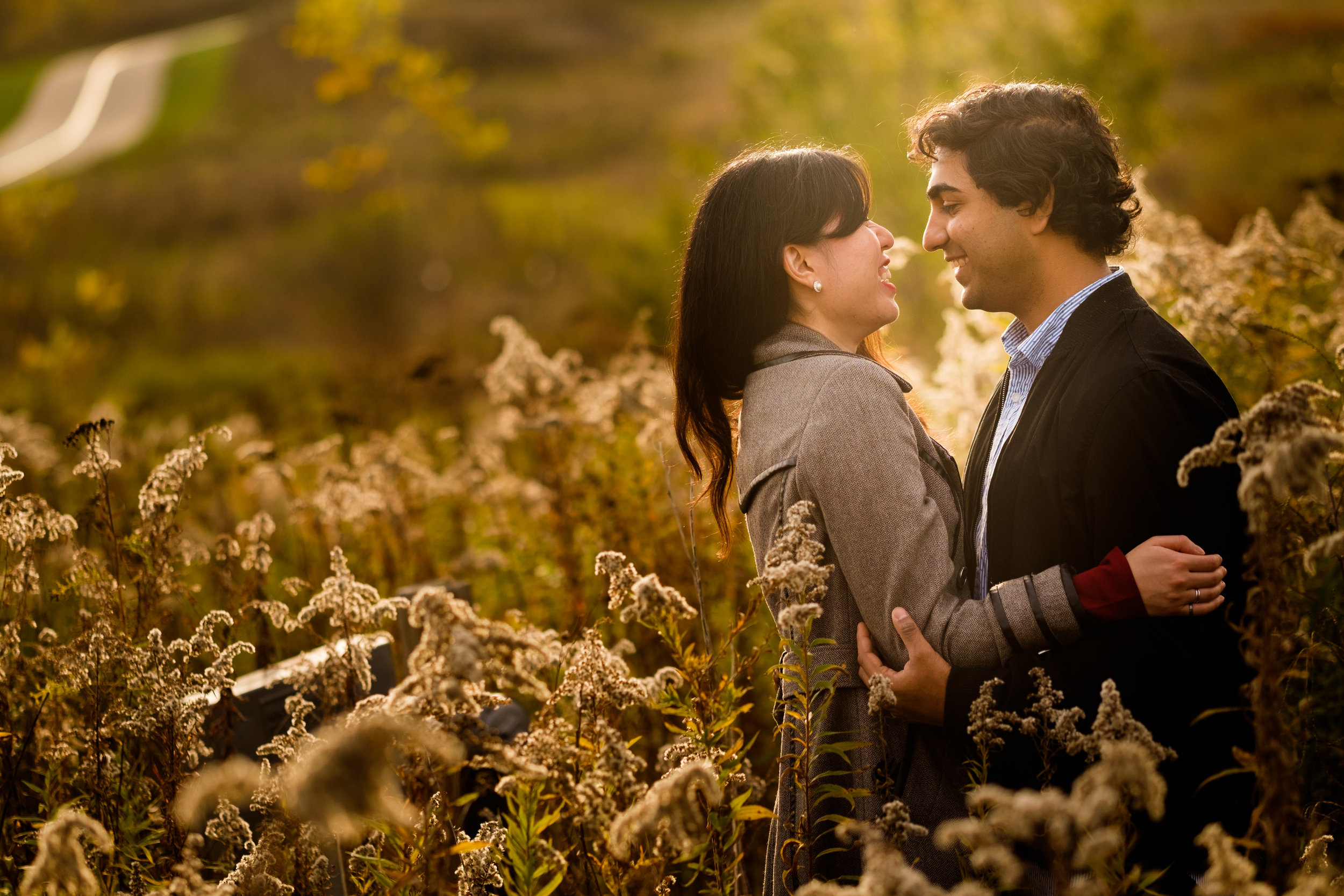  An engagement portrait of Chelsea + Danny from their fall engagement session in one of Toronto's parks. 