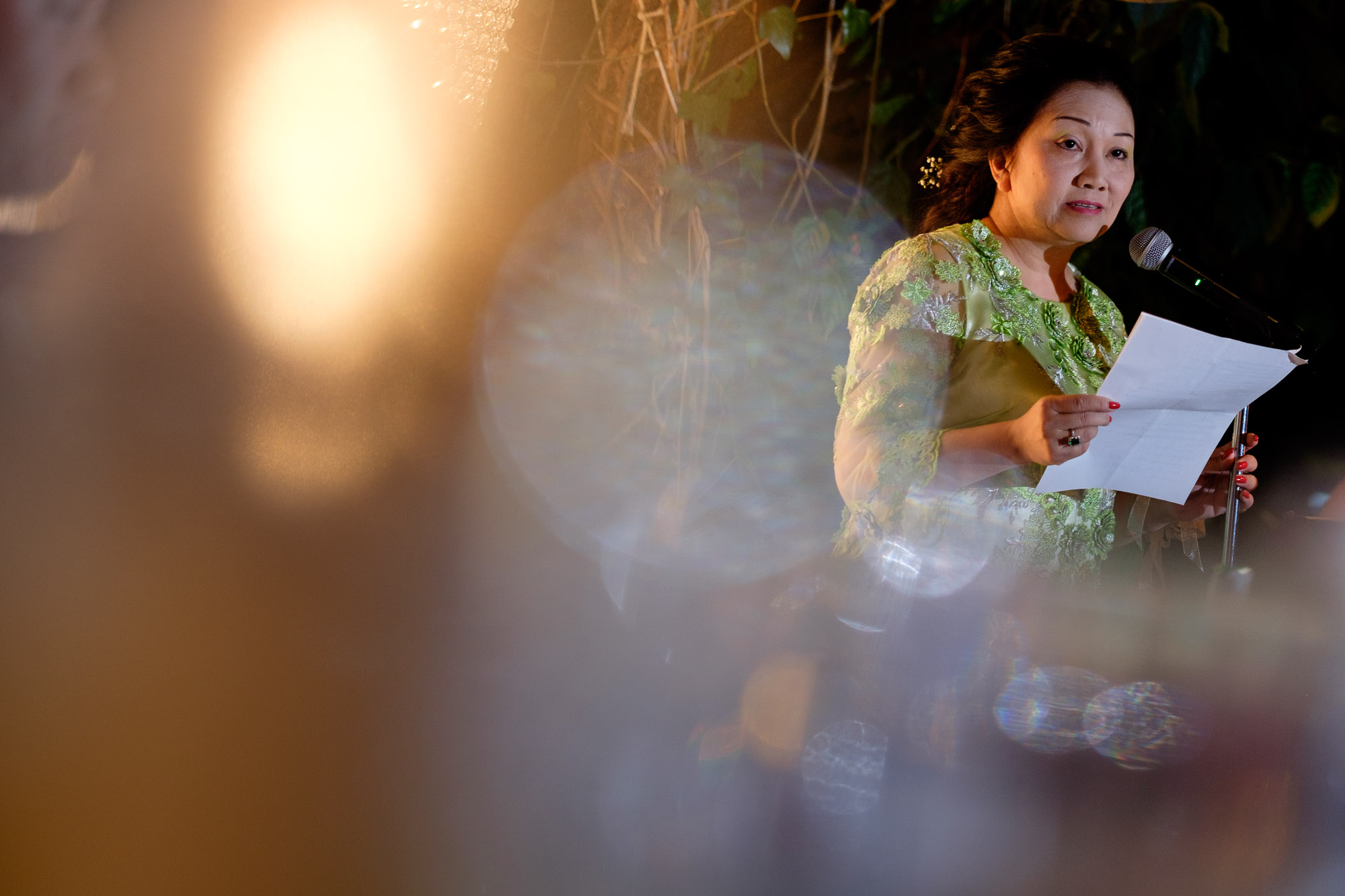  Andrea's mother toasts the newlywed couple during their wedding reception at Madsen's greenhouse in Toront 