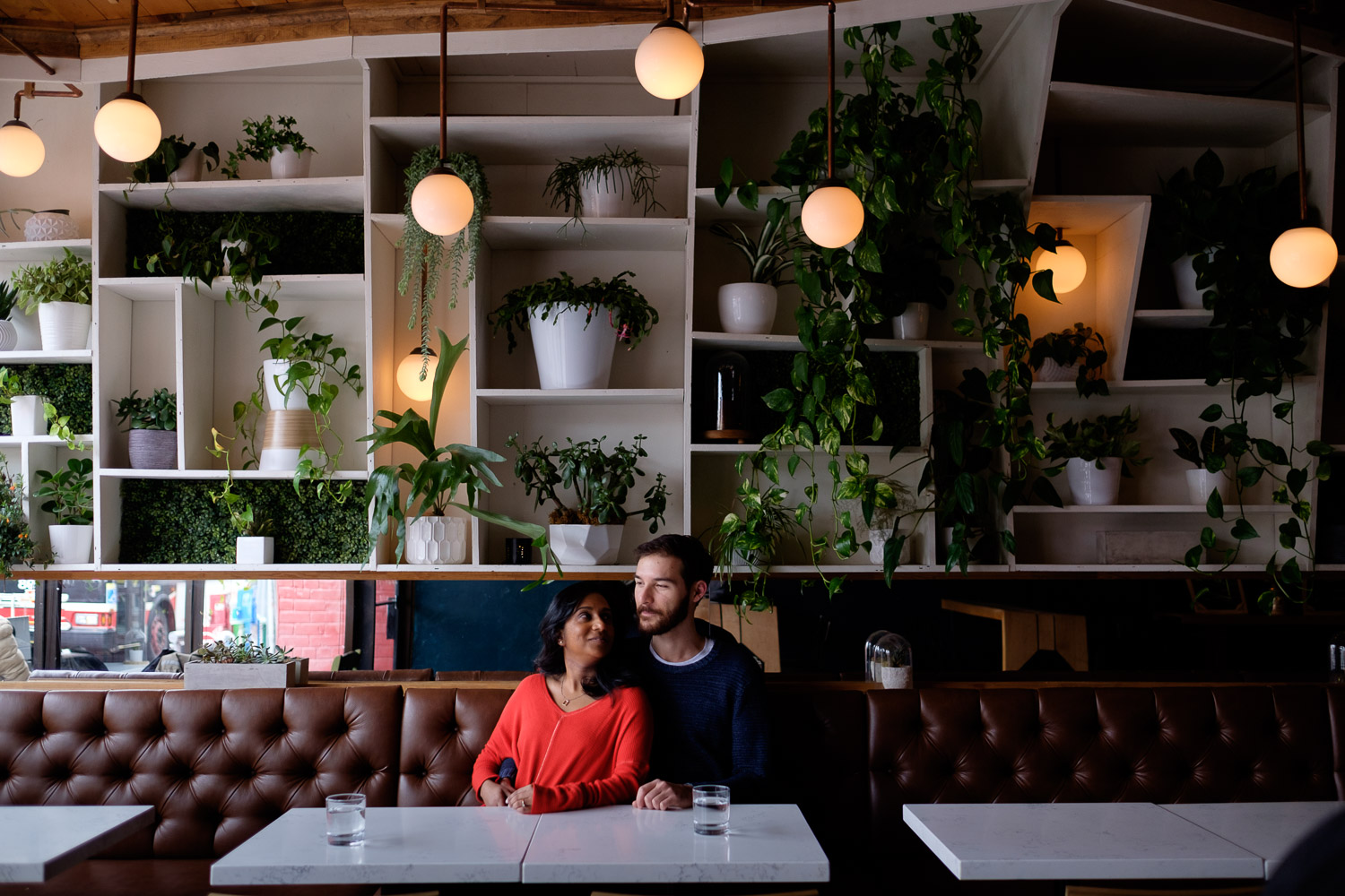  Andrea + Rob's engagement pictures taken at the Pray Tell restaurant in Toronto's midtown neighbourhood by Toronto wedding photographer Scott Williams. 