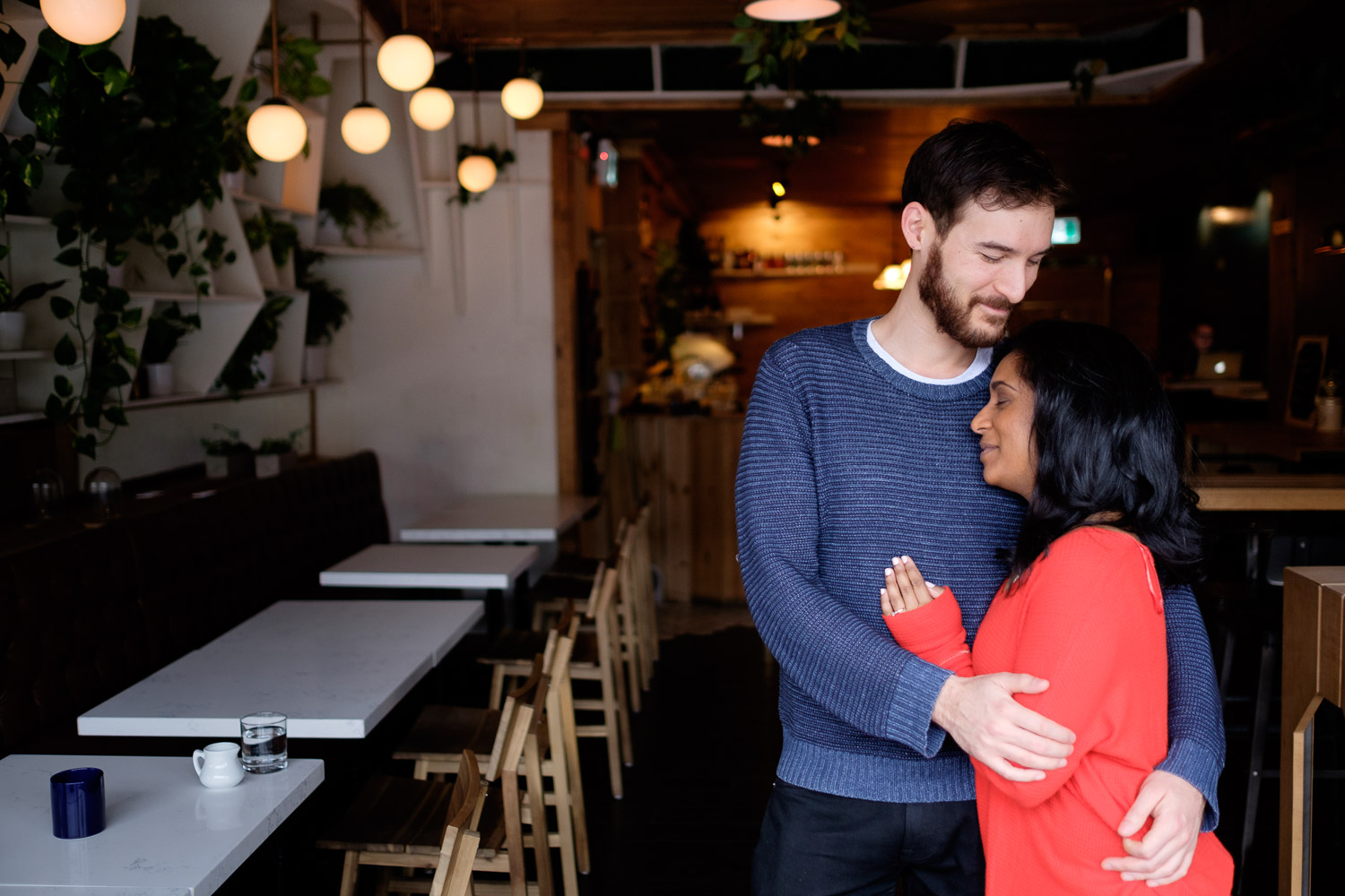  Andrea + Rob's engagement pictures taken at the Pray Tell restaurant in Toronto's midtown neighbourhood by Toronto wedding photographer Scott Williams. 