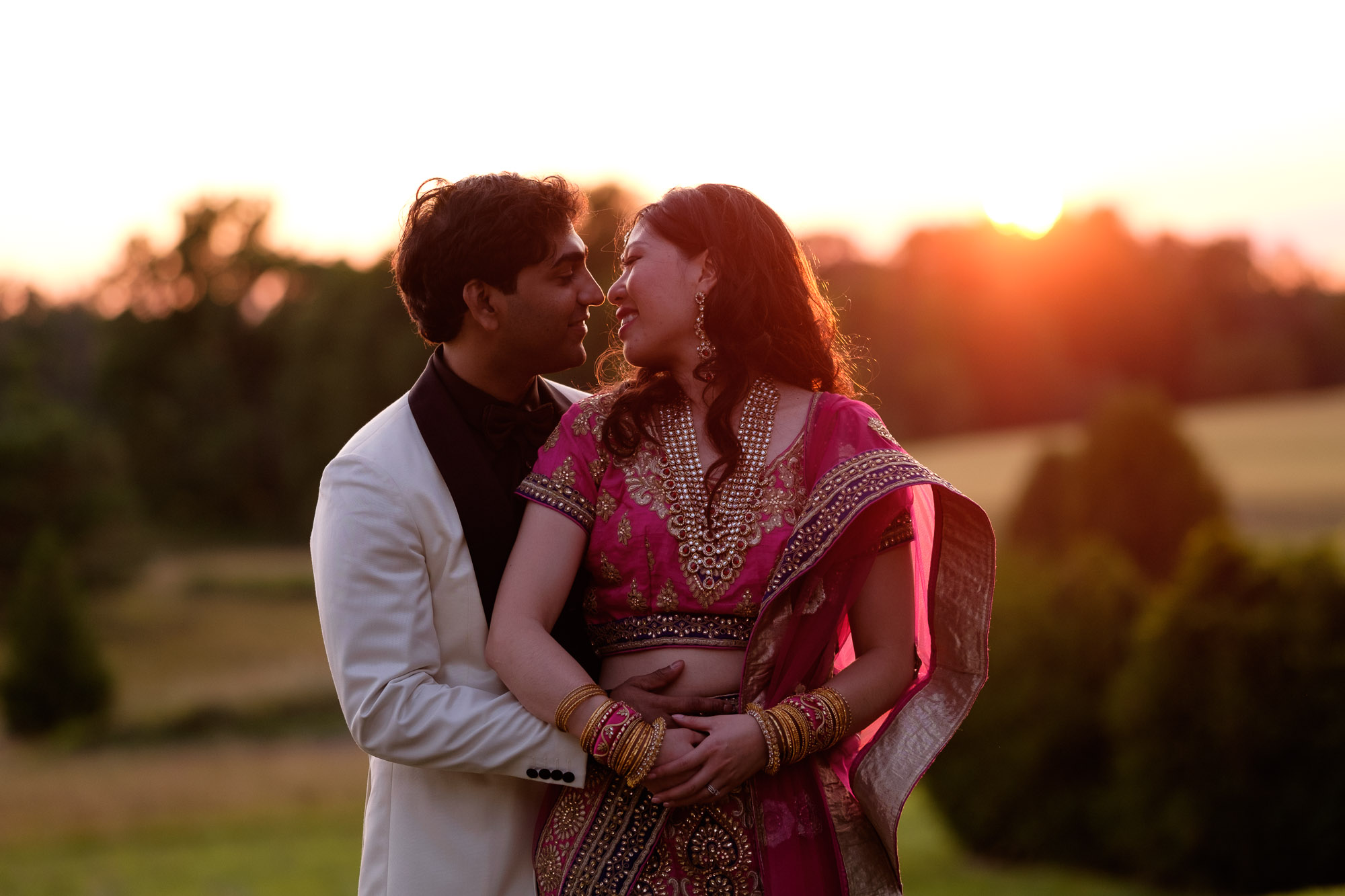  A sunset portrait of Chelsea + Danny from their wedding at the Waterstone Estate north of Toronto. 