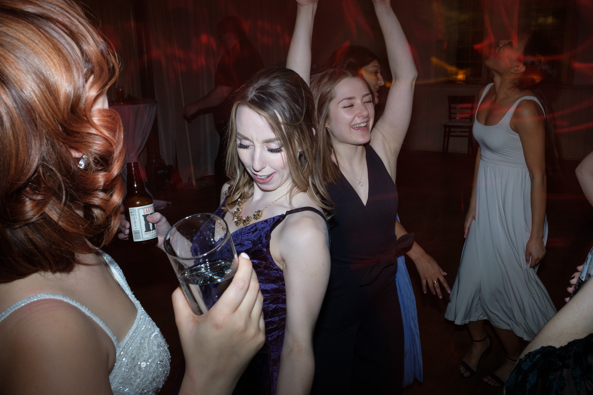 Guests on the dance floor during the wedding reception at the Enoch Turner Schoolhouse in Toronto.