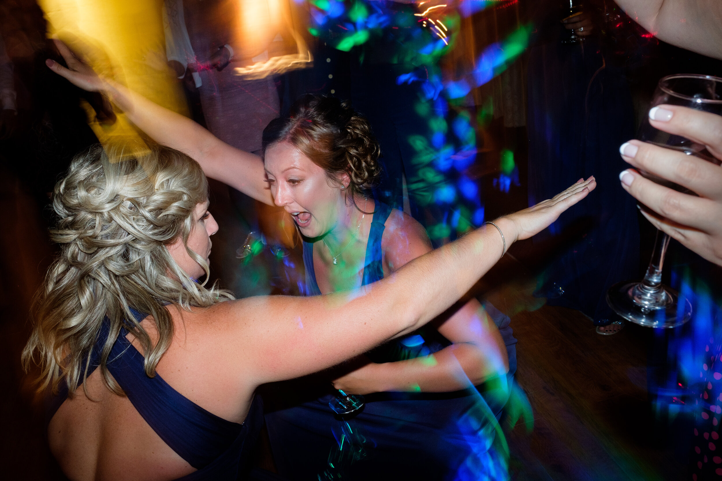  guests enjoy the dance floor during Amanda + Chad’s wedding reception at the Hessenland Country Inn by Toronto wedding photographer Scott Williams 