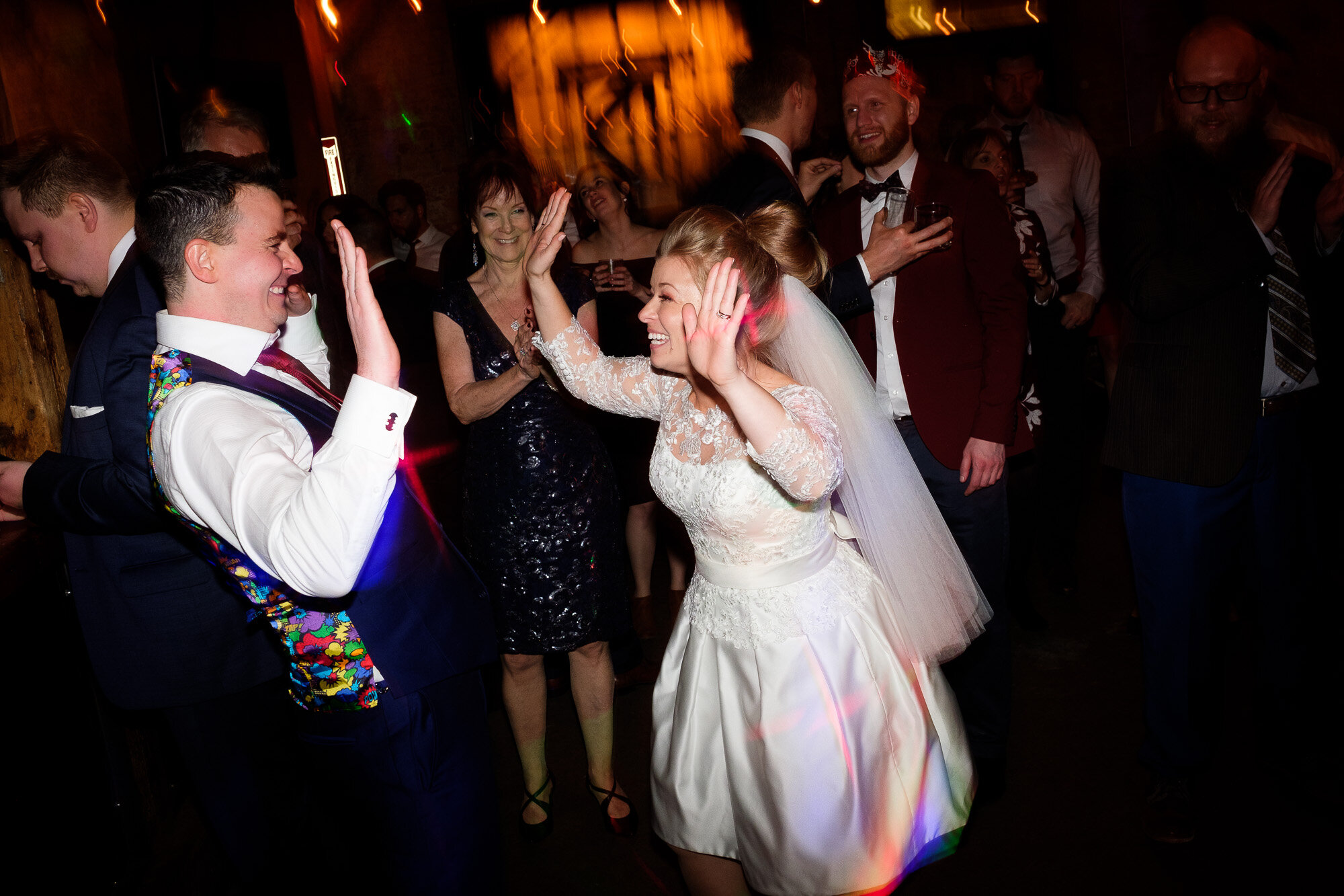  Emily and Aaron dance the night away during their wedding at Archeo in Toronto’s Distillery district by Toronto Wedding Photographer Scott Williams. 