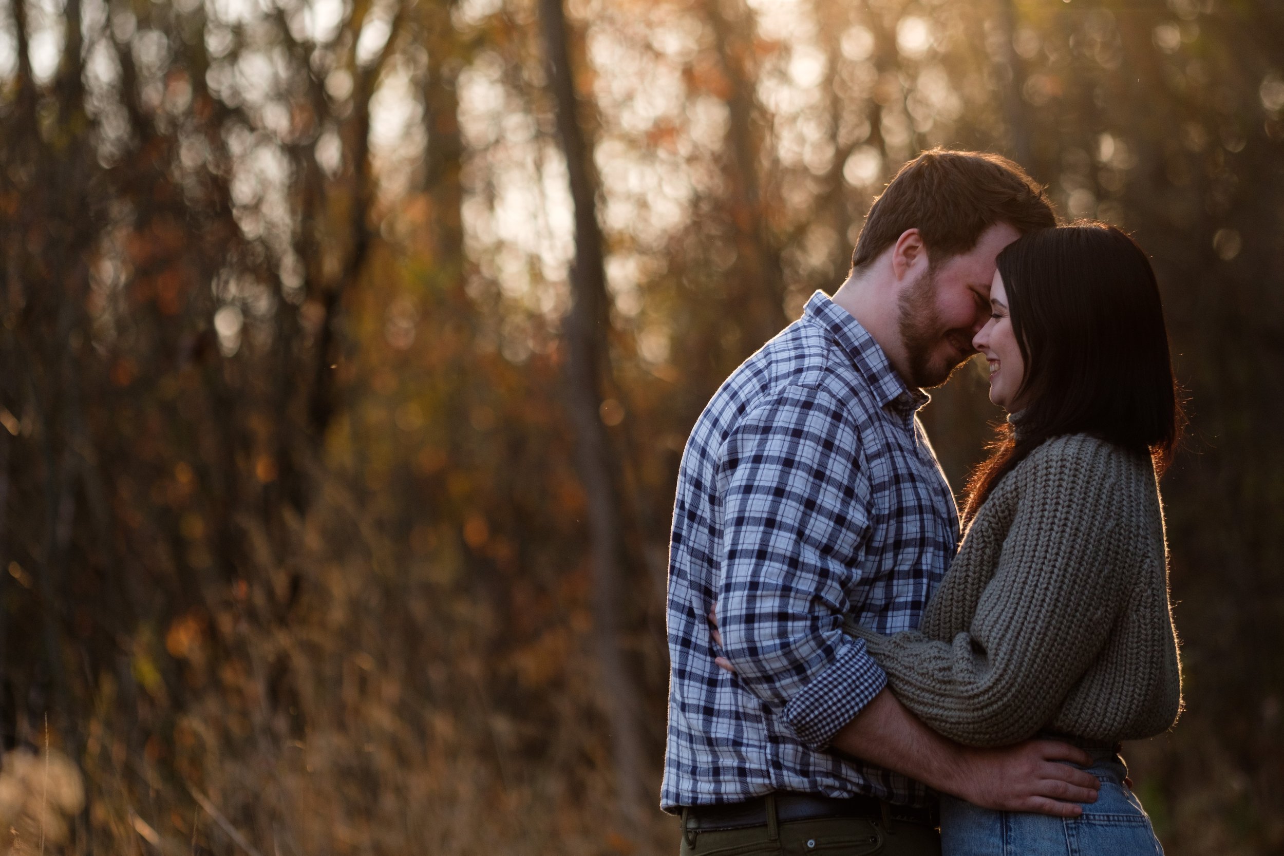  A colour engagement photograph from Megan and Joshua’s engagement session at a nature trail in Cambridge, Ontario by Toronto wedding photographer Scott Williams. 