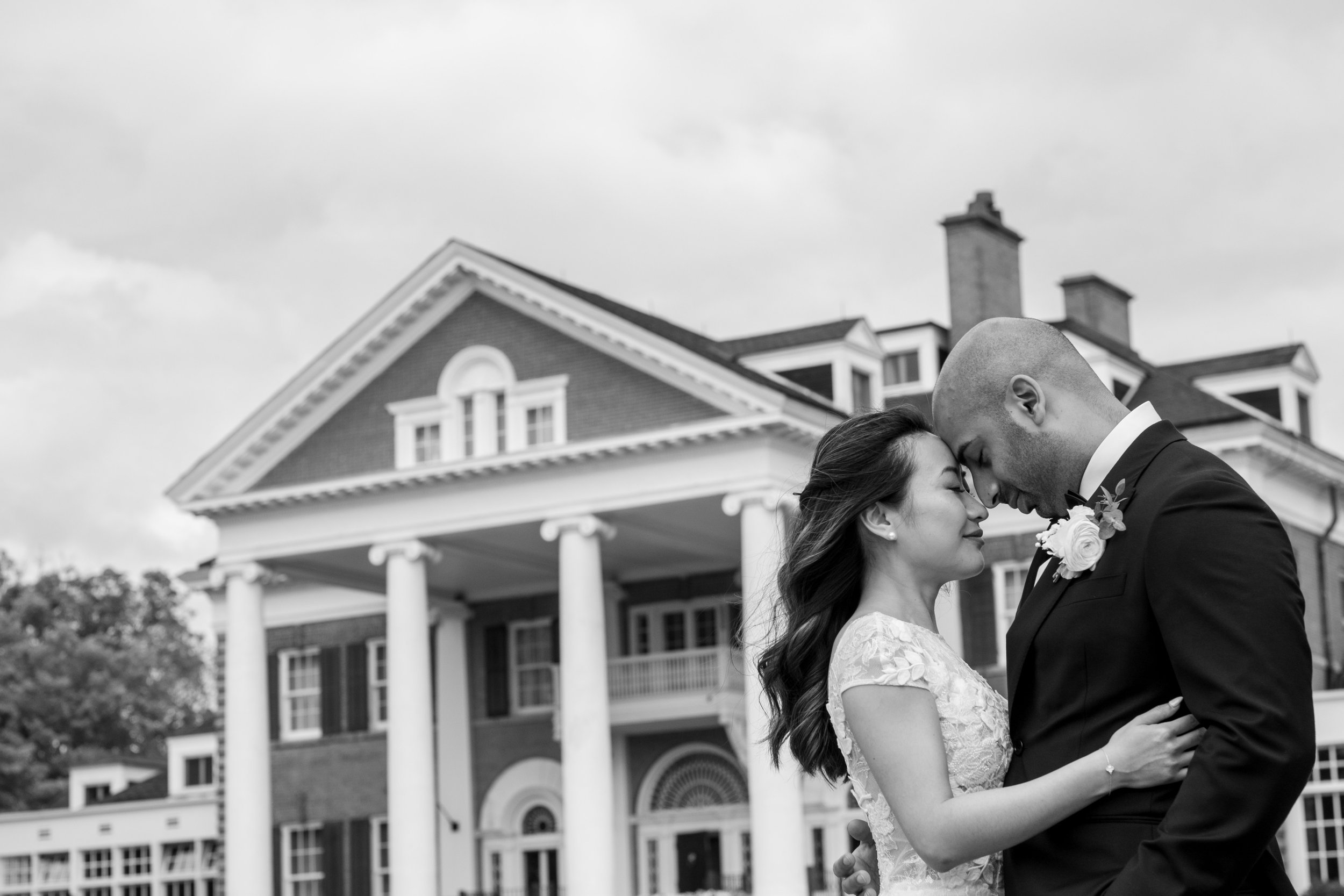  A black and white wedding portrait from Tiffany + Zoubin’s wedding at Langdon Hall by Toronto Wedding Photographer Scott Williams (www.scottwilliamsphotographer.com) 