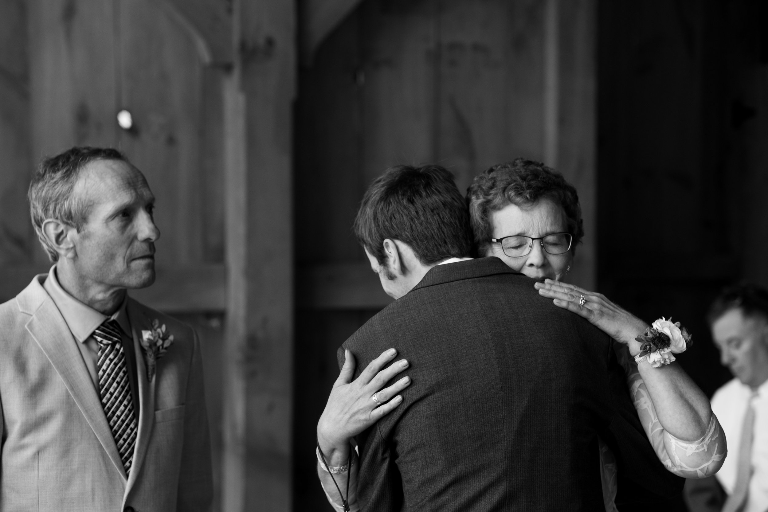  A black and white candid wedding photograph from Veronica + Brandon’s wedding at Langdon Hall in Cambridge, Ontario by Toronto Wedding photographer Scott Williams (www.scottwilliamsphotographer.com) 