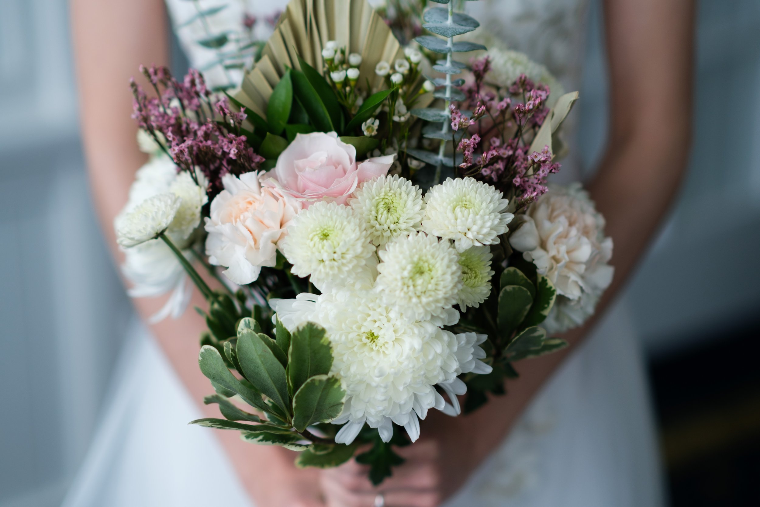  A colour wedding detail  photograph of Rocio’s wedding floral bouquet before her wedding at the Royal Canadian Yacht Club by Toronto wedding photographer Scott Williams  