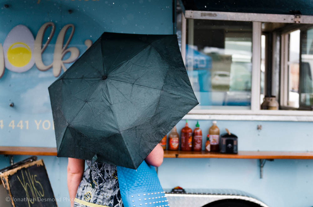 Umbrellas were a requirement that day.