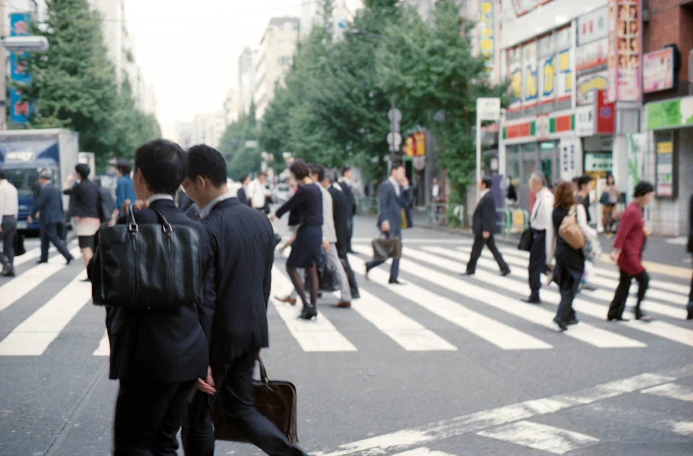 Tokyo - At an intersection as we made a way to our train to head to Mitaka.