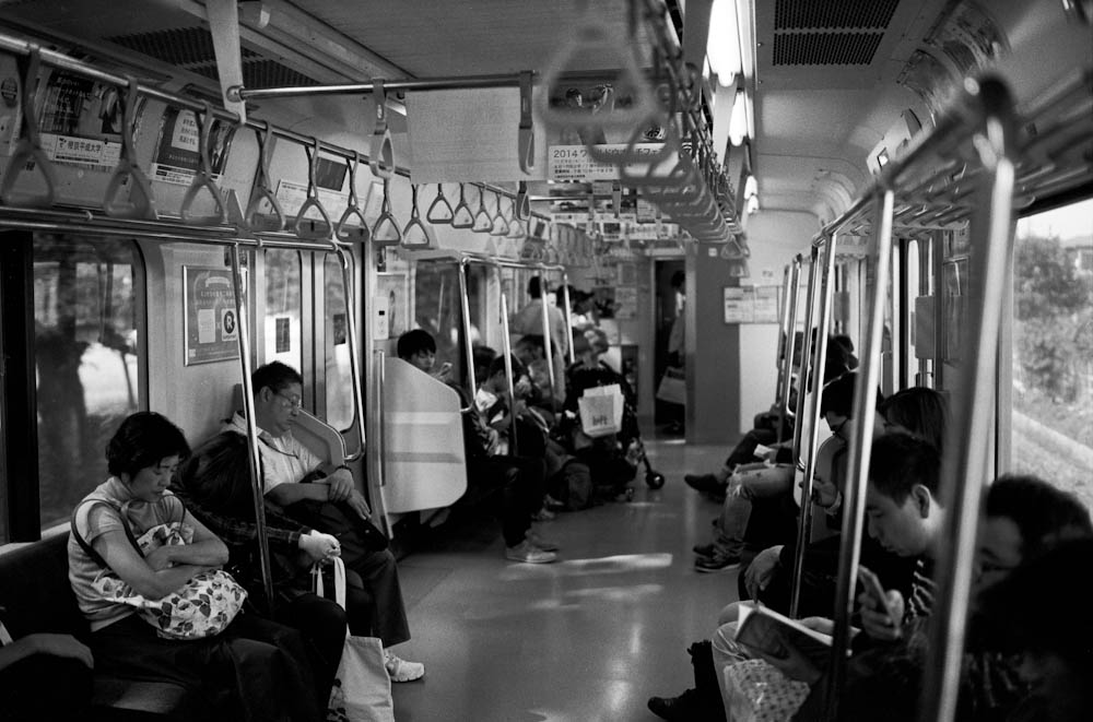 Yamanote Line, Tokyo - people in Japan are exceptionally quiet on the train. It is customary to NOT speak loudly on the train and people keep conversations to themselves. 