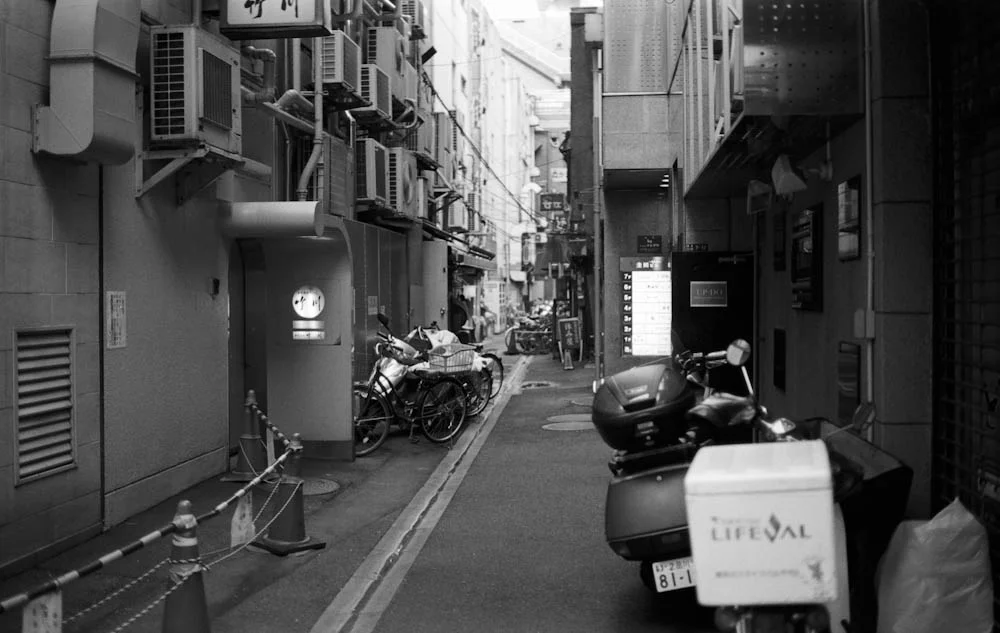Ginza, Tokyo - a quiet alley way just off the main street,