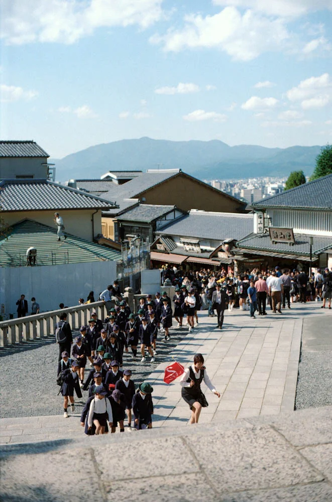 Children school groups were everywhere in Kiyomizu-dera.