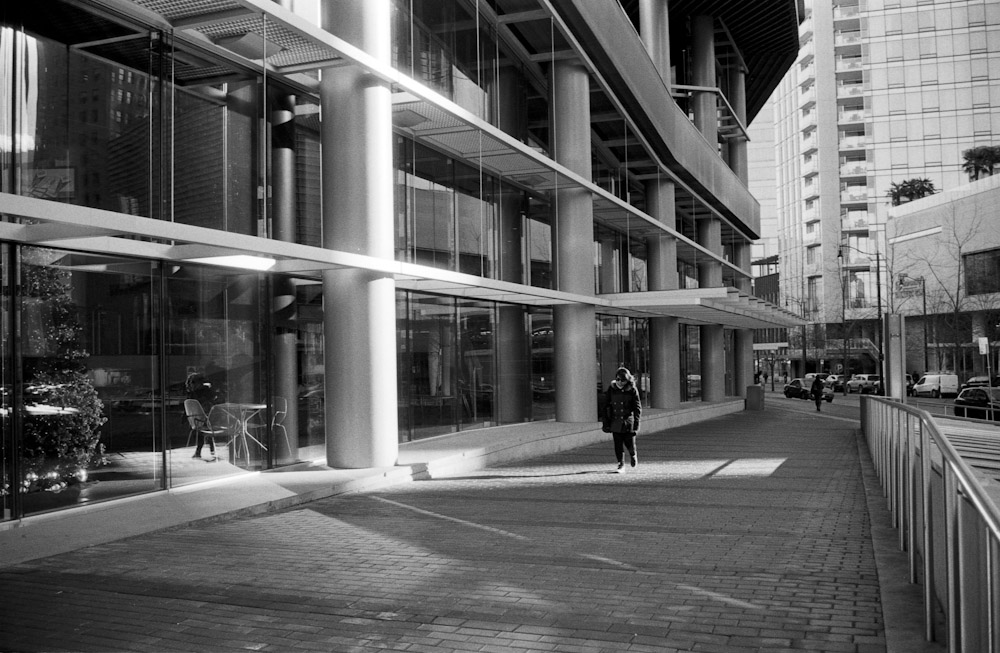 In this image, I waited a few moments for the person to walk into the light before taking it. I wish I was a tad closer but timing was critical. 