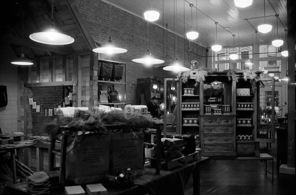 And when it rains that much, we go indoors into cool shops like this. This is the inside of the Old Faithful Shop in Gastown.