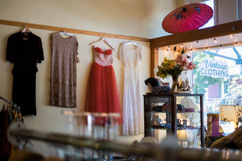 Simply Vintage Boutique (located in Portland, OR). This is where we found the dress after walking and driving around Portland.