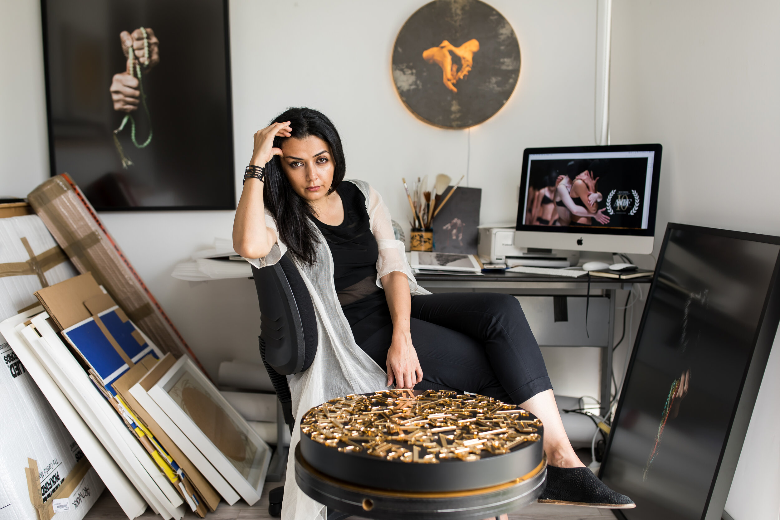 Nasim Nasr in her studio