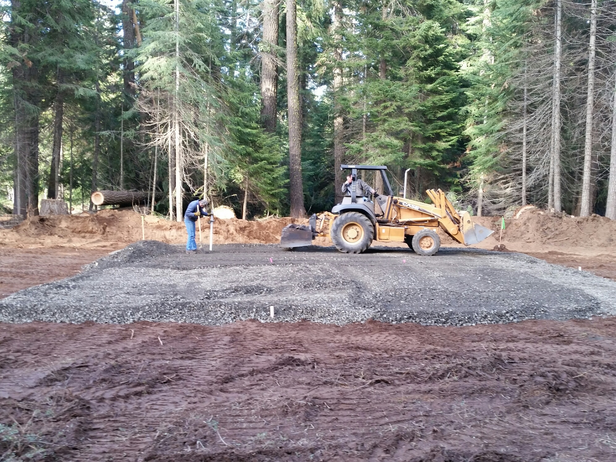 Working on the pad for KBSD new 40'x40' Snocat Shelter