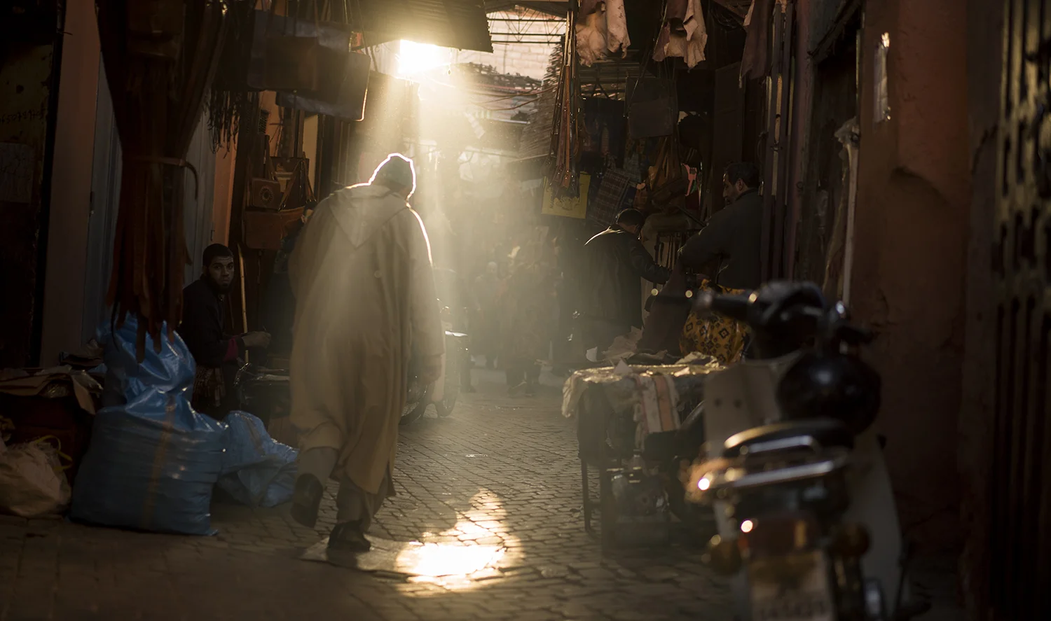 Walking the local souks in Marrakesh, Morocco