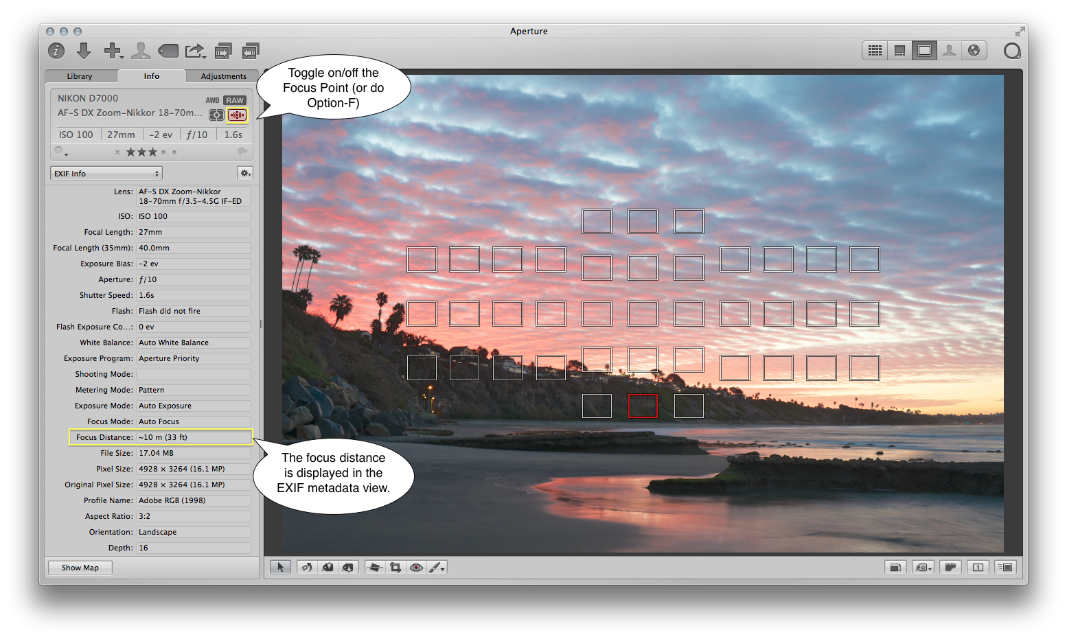 Aperture: Focus Points and Focal Distance