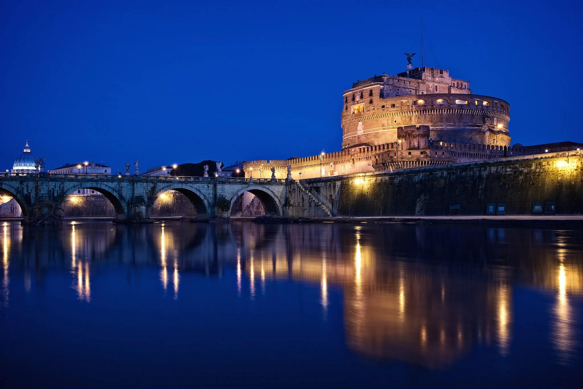 The Castel Sant'Angelo Before Dawn. Love the inky skies. Don't love the composition.
