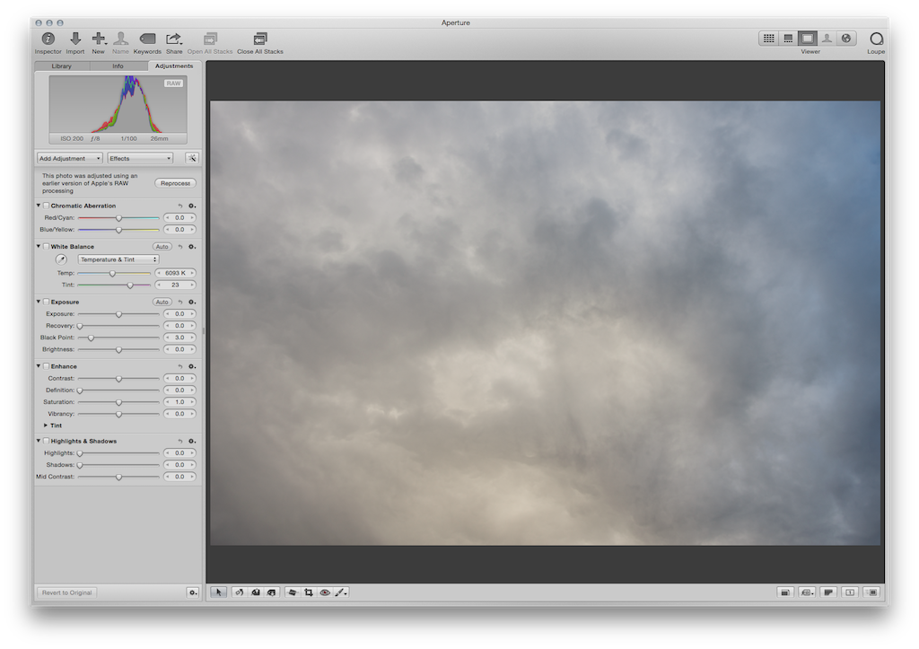 Aperture 3.5.1 RAW Processing (Nikon D7000, straight from the camera)