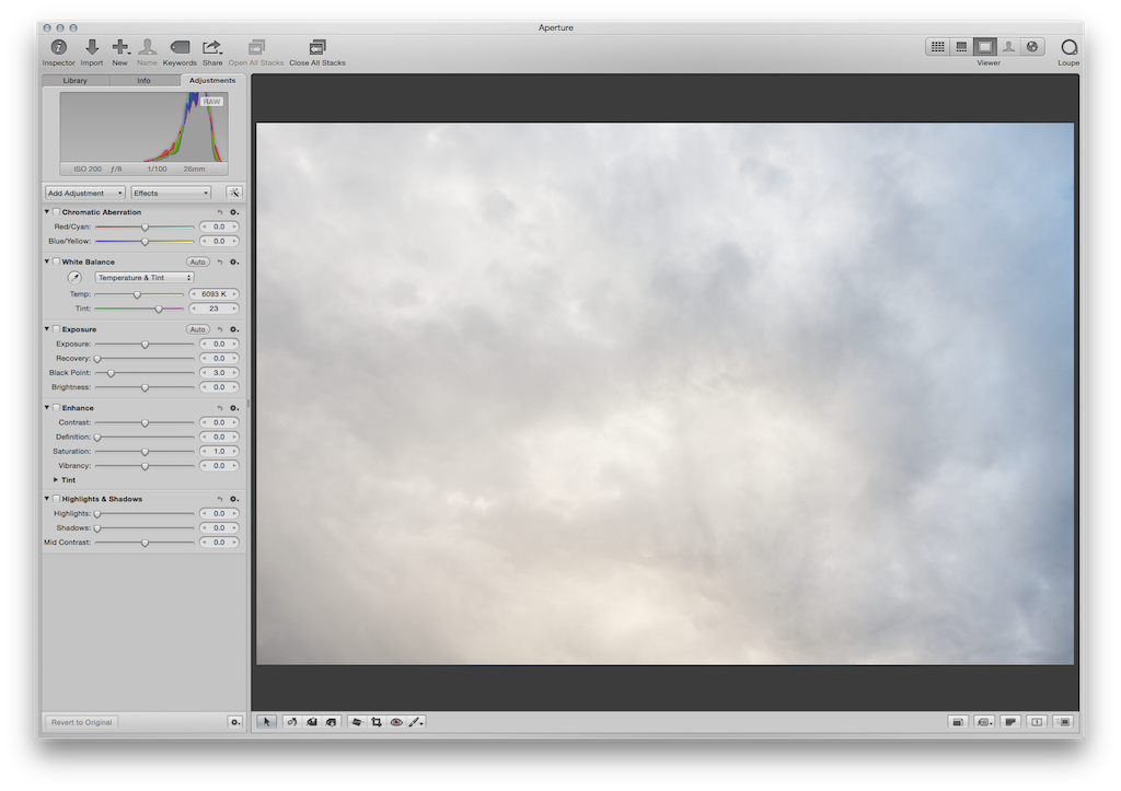 Aperture 3.6 RAW Processing (Nikon D7000, straight from the camera)