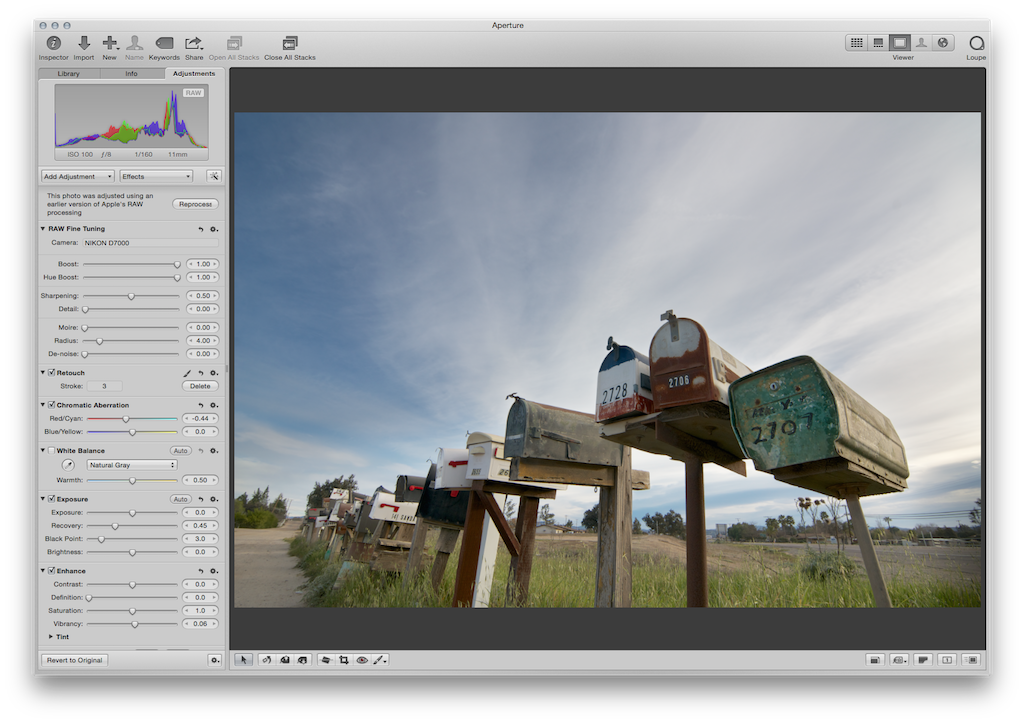 Adjusted image in Aperture 3.5.1
