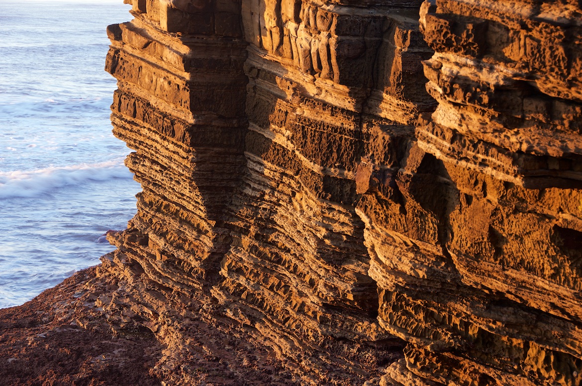 Cliffs in Cabrillo National Monument Park, San Diego