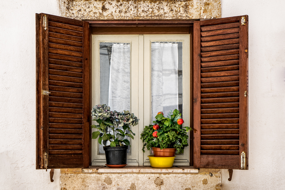 A window in the Alfama, Lisbon, Portugal