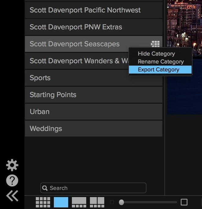 Export a preset category to create your own preset packs.