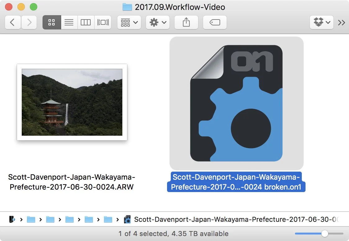 Rename the sidecar file
