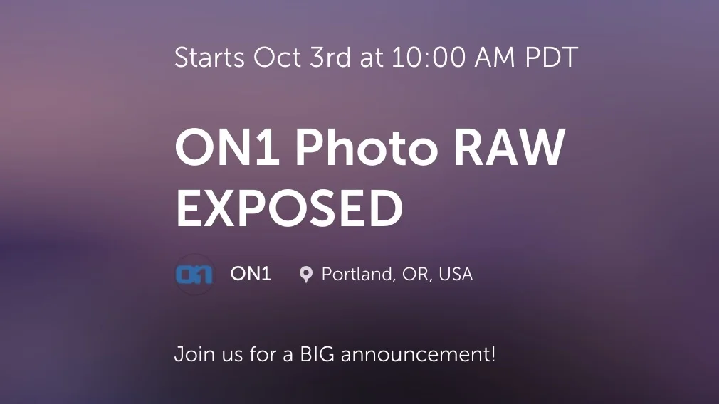 ON1 Gets Exposed On October 3rd