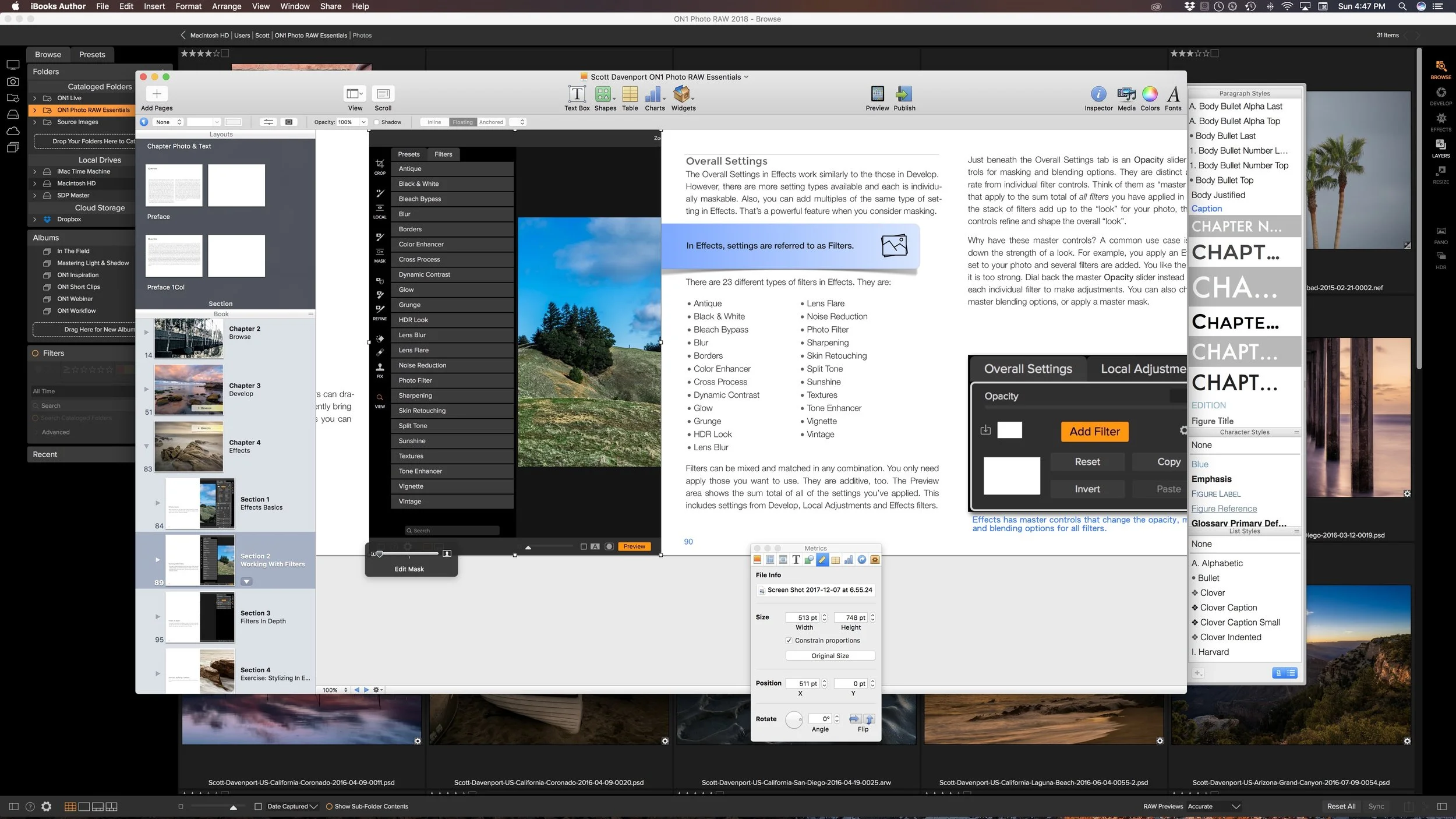 My desktop; doing the final proofreading for the 3rd Edition of ON1 Photo RAW Essentials.