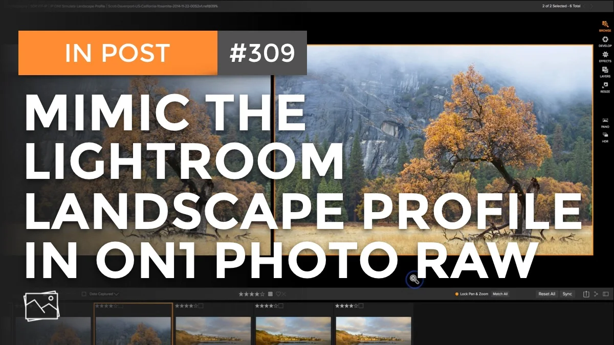 In Post: Mimic The Lightroom Landscape Profile In ON1 Photo RAW #309
