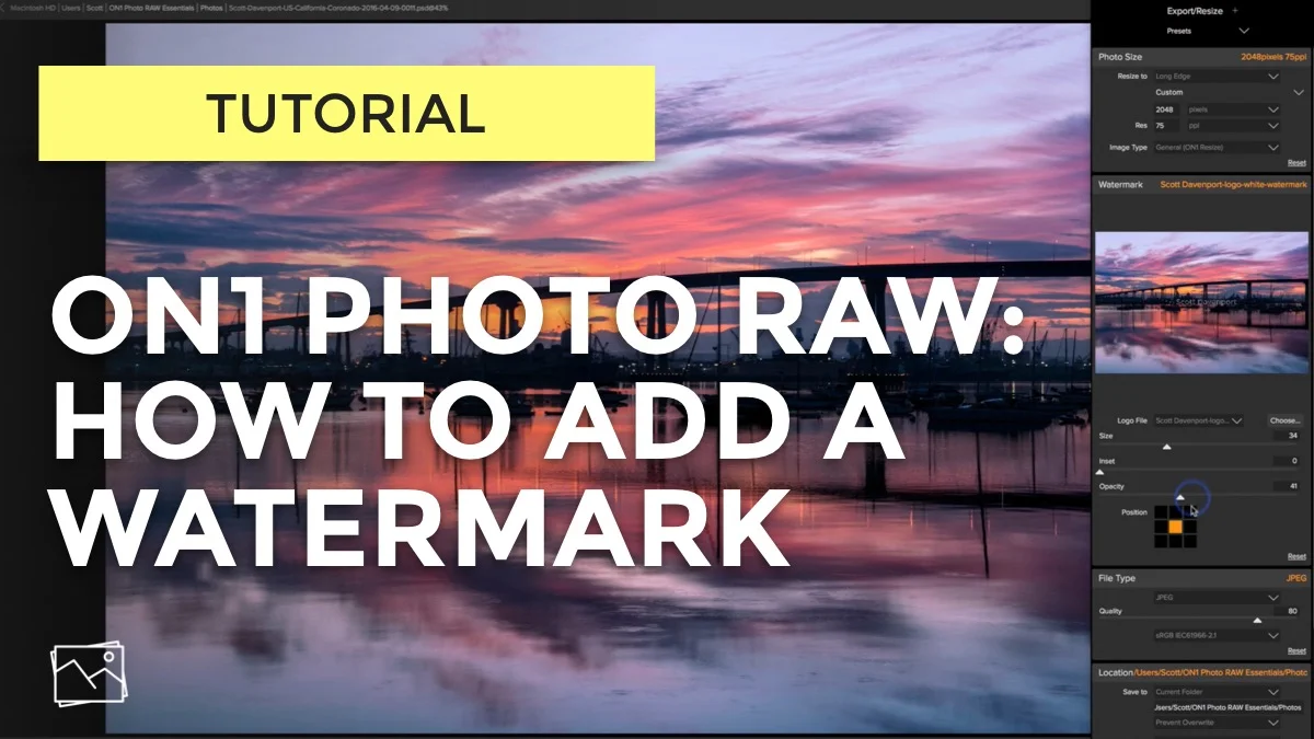 How To Add A Watermark In ON1 Photo RAW