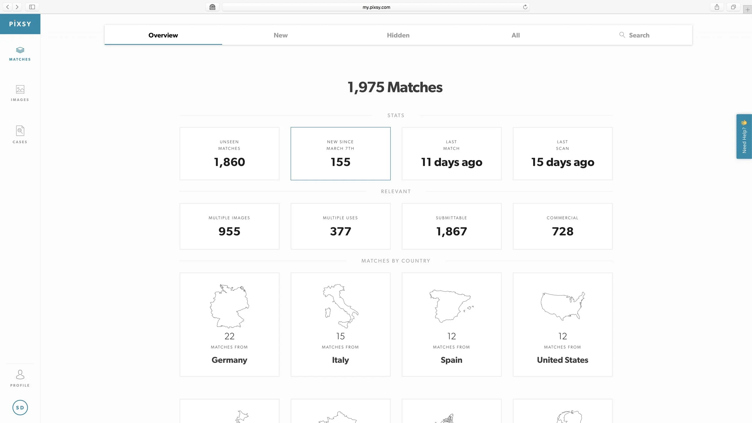 Pixsy landing page