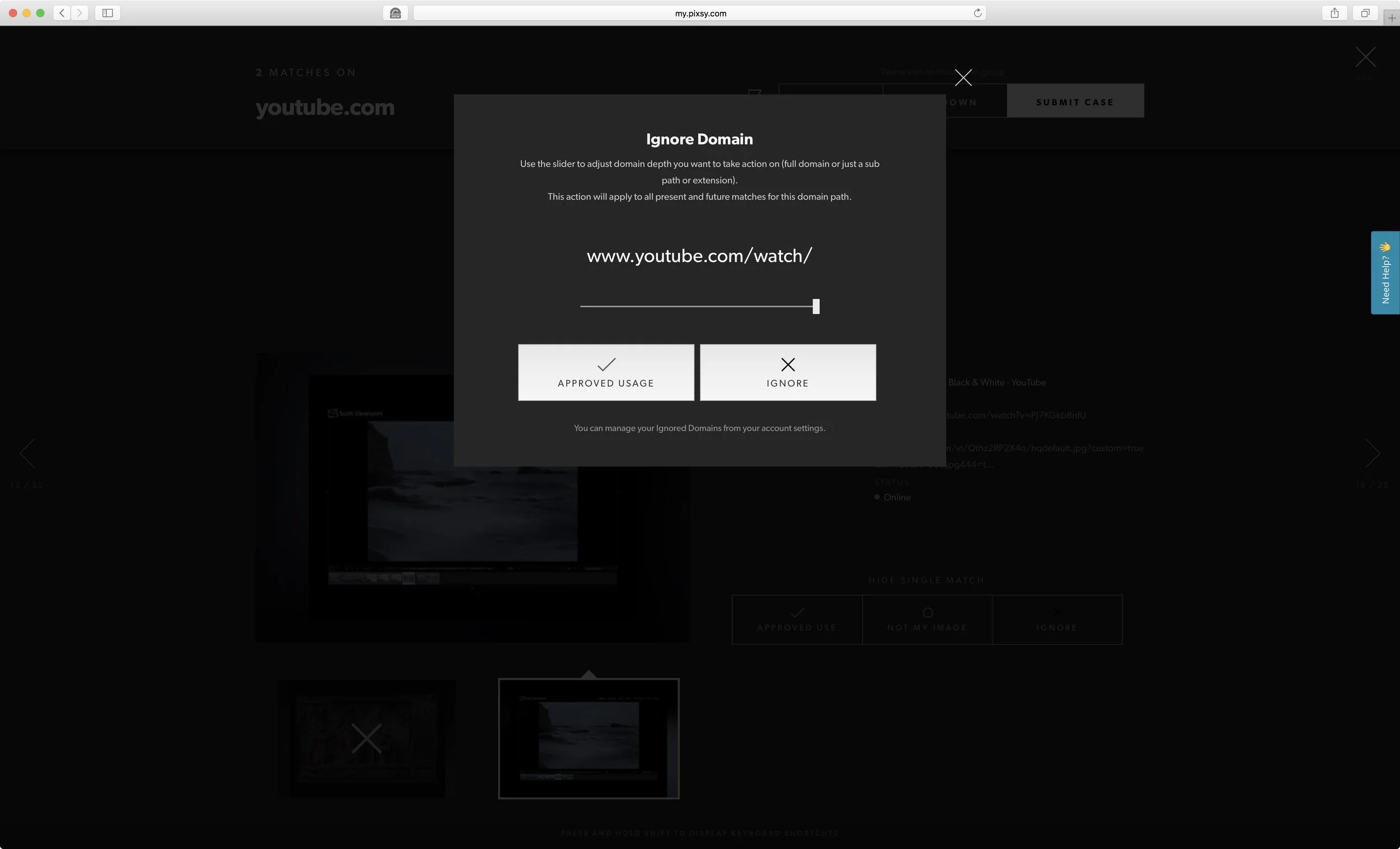 Ignoring a domain or path